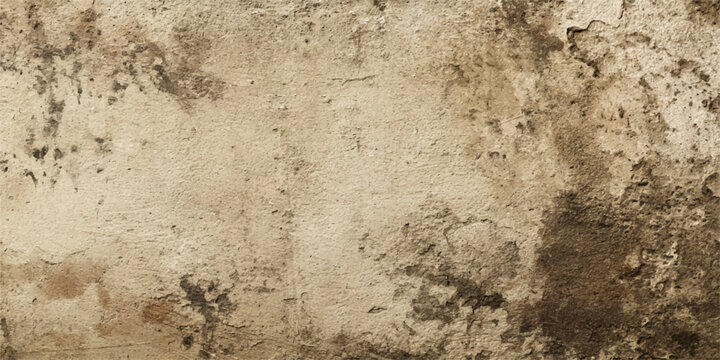 Aged vintage paper and weathered wall texture with a grungy brown surface featuring antique patterns of rust and rough paint on a blank canvas backdrop