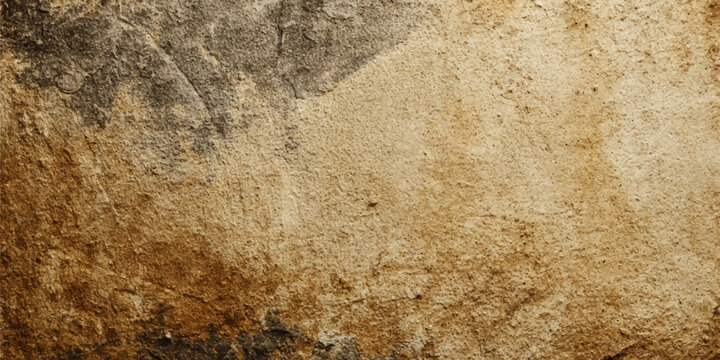 A vintage brown leather and fur material texture features a grungy aged surface with an antique textured pattern and rough damaged design for a rustic backdrop