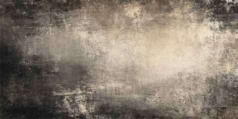 Obraz premium A dark aged vintage wall with a dirty gray grunge texture effect on an old rough concrete surface creates a blank grungy stone backdrop for antique paper design