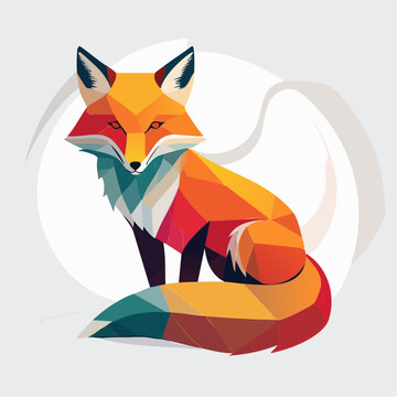 Geometric Fox Illustration in Vibrant Colors