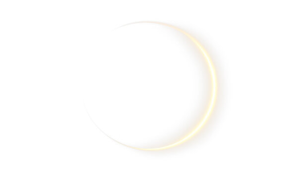 Yellow gold circle glowing ring light flare abstract luxury energy frame background design effect.