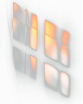 Warm Window Reflection Light Effect PNG, Soft Architectural Shadow Overlay, Sunlit Glass Frame Projection Background for Creative Design and Photo Compositing
