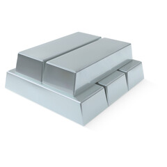 Naklejka premium 3D platinum or silver bars stack vector icon, realistic ingot, bullion, banking business, currency investment, finance