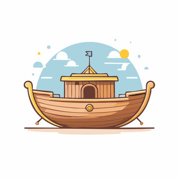 Stylized Illustration of Noah's Ark