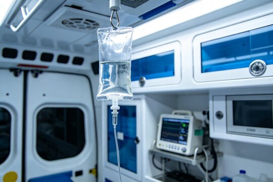 Medical equipment in ambulance