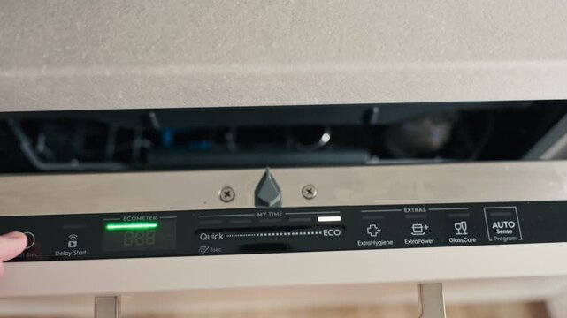 smart home compatible dishwasher with illuminated status indicators