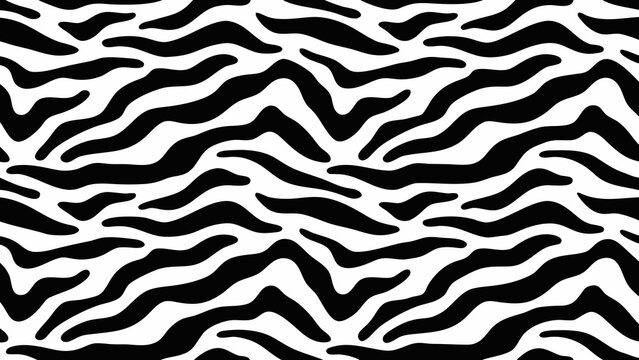 seamless black and white abstract wave pattern with organic flowing lines on a white background high quality professional