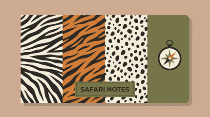 Colorful safari themed notebook cover design. © Ira Project