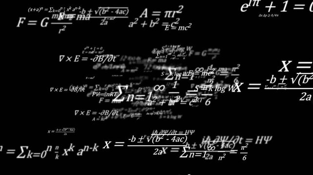 Flying Math Equations Classic Education Chalkboard Loop