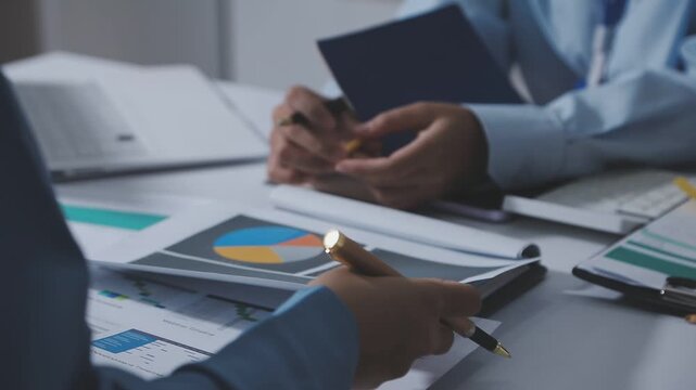 business man Auditor or internal revenue service staff checking annual financial statements company Audit &nbsp;Accounting tax.