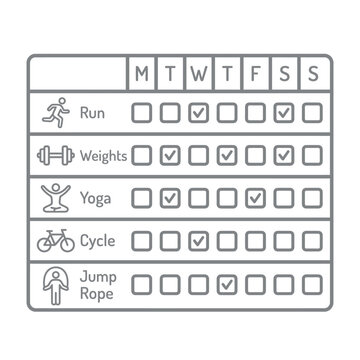 Daily Fitness Tracker Workout Schedule Chart.