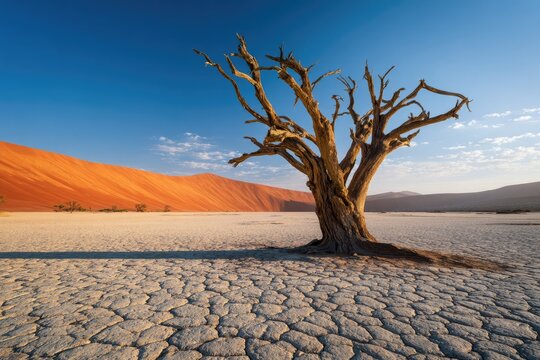 Dead Camel Thorn Tree in Deadvlei, Namibia