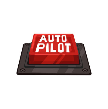 Autopilot Button Control Switch Illustration Vector