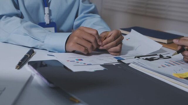 business man Auditor or internal revenue service staff checking annual financial statements company Audit &nbsp;Accounting tax.