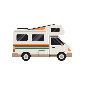 Camper Van Side View Illustration.