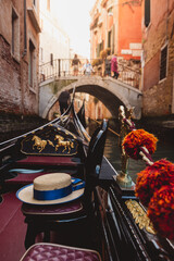 A beautiful gondola ride along the canals of Venice on a lovely afternoon. © Julie