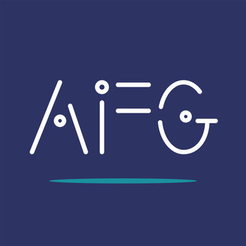 AFG letter initials white colored with blue blackground and modern font