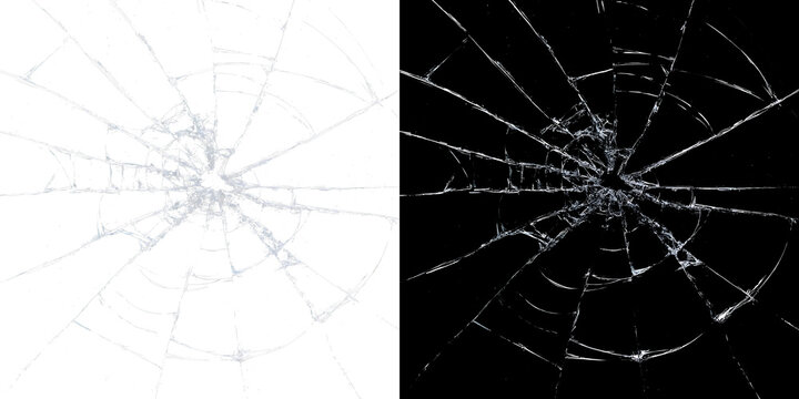 Realistic Crash Damage Background With White Fractured Windscreen Texture, Dramatic Smash Effect and Dangerous Impact Details for Accident and Crime Concepts