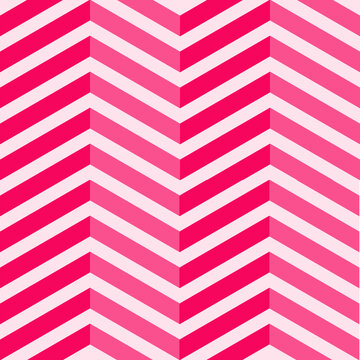 Bold Hot Pink Chevron Seamless Pattern, Sharp Zigzag Geometric Background