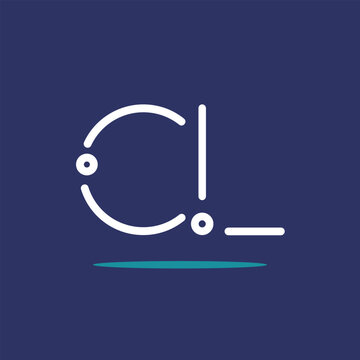 CL letter initials white colored with blue blackground and modern font