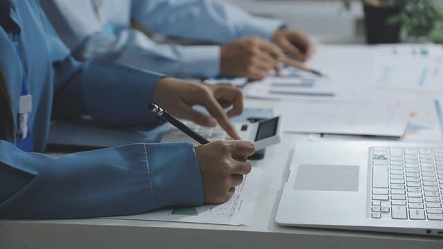 business man Auditor or internal revenue service staff checking annual financial statements company Audit &nbsp;Accounting tax.