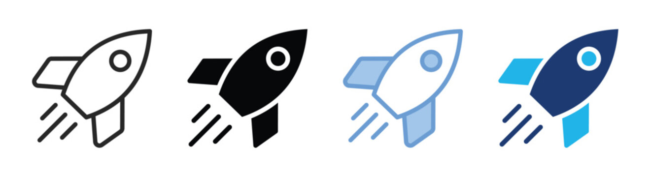Start up icon set multiple style collection