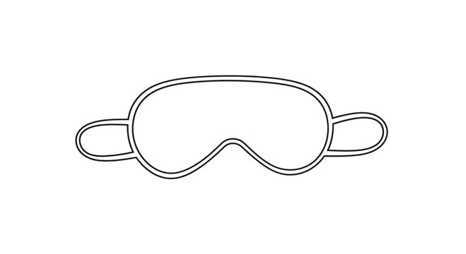 Simple Line Drawing of a Sleep Mask, Eye Mask for Rest and Relaxation