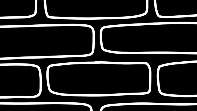 Hand drawn white brick wall texture animation