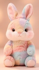 Fototapeta premium Soft Bunny Doll Close Up with Cute Plush Toy Design