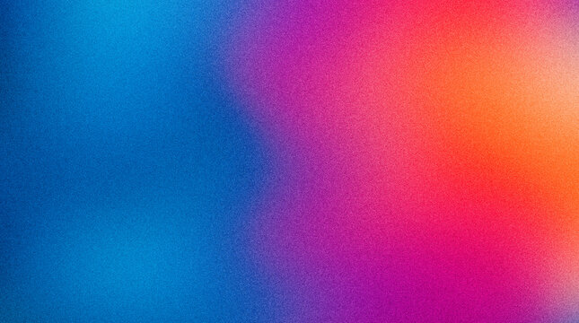 Abstract background with a vibrant gradient of blue, purple, and orange colors with a grainy texture
