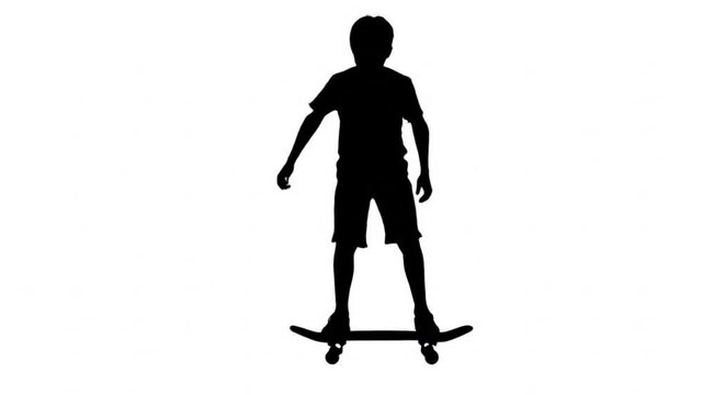 silhouette of a child playing skateboard video 