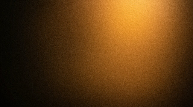 Abstract dark golden background with grainy texture and soft light gradient