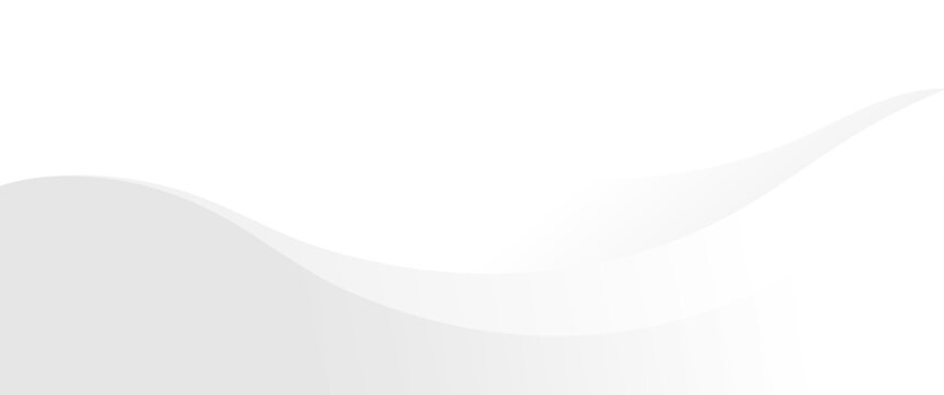 Minimal white abstract wave background with smooth gray curve and copy space for modern elegant design template