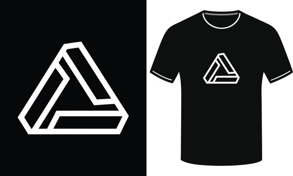 Abstract geometric triangle logo, modern design for t-shirt print