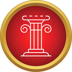 Naklejka premium Ancient classical column icon symbolizing history and architecture