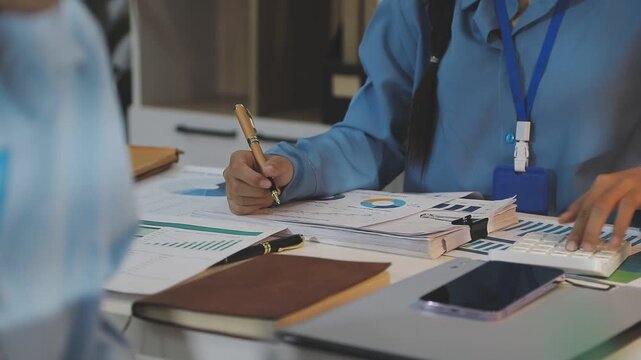 business man Auditor or internal revenue service staff checking annual financial statements company Audit &nbsp;Accounting tax.