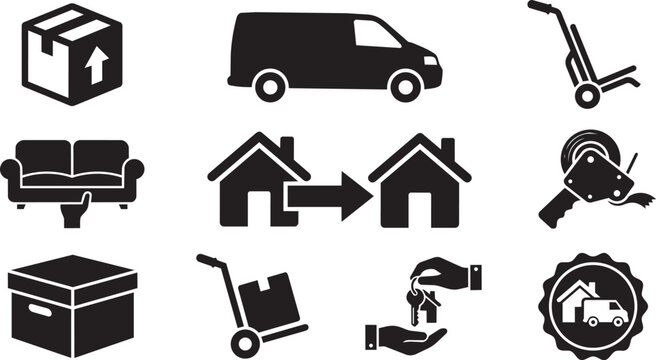 Home and Business Relocation Icon collection