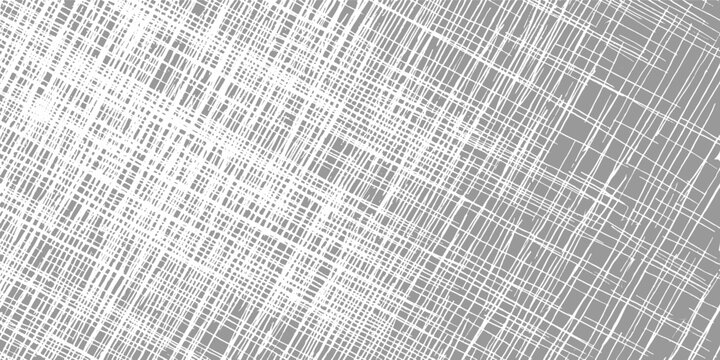 Overlapping white lines forming a dense crisscross pattern on a gray background abstract texture