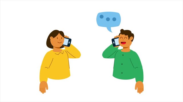 Two People Talking On Phone