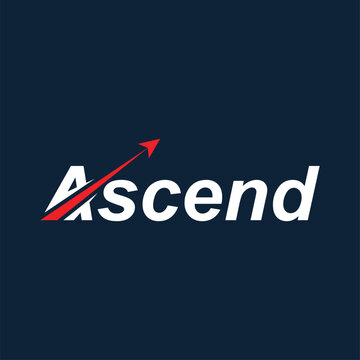 typography text ascend logo design vector template