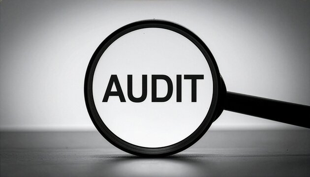 Audit Text Under Magnifying Glass Concept for Financial Inspection and Business Review