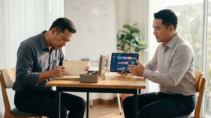 Fototapeta premium Thai Entrepreneurs Compare Management Styles