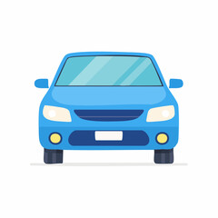 Fototapeta premium Front View of a Blue Sedan Car