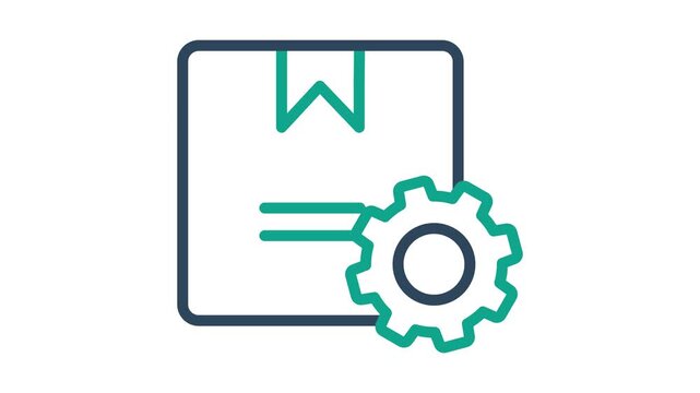 Inventory management icon animation. representing logistics processing, automated fulfillment, or supply chain management.  alpha channel