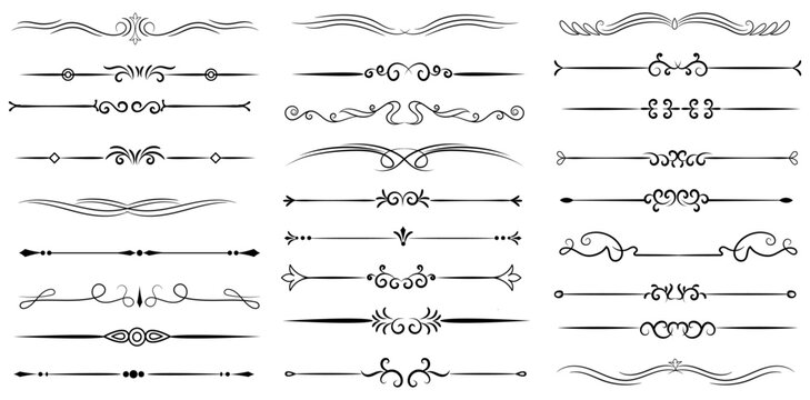 Elegant Ornamental Line Divider and Decorative Border Element Collection