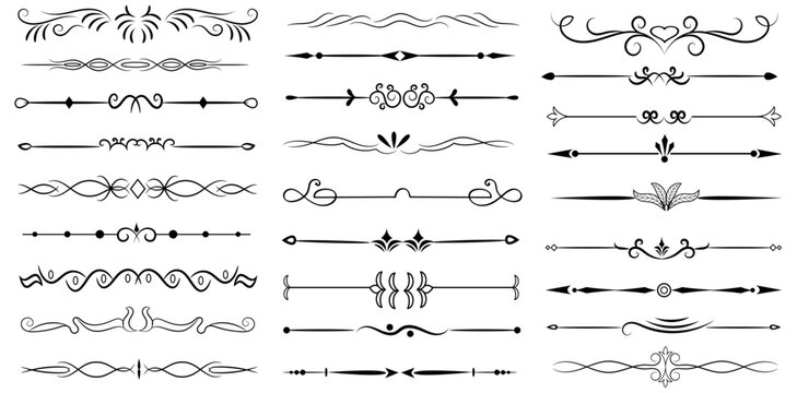 Elegant Ornamental Line Divider and Decorative Border Element Collection