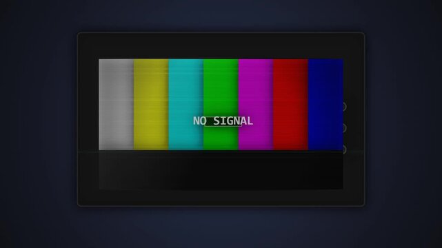 No signal television test pattern displayed on a digital monitor screen