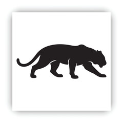 Panther and Cub Silhouette Vector   Wild Big Cat Family Illustration © Sola