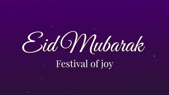 Eid mubarak greeting card animation, Eid mubarak text animation, Animated text wish for Eid Mubarak, Eid al Fitr and Eid al Adha celebrations
