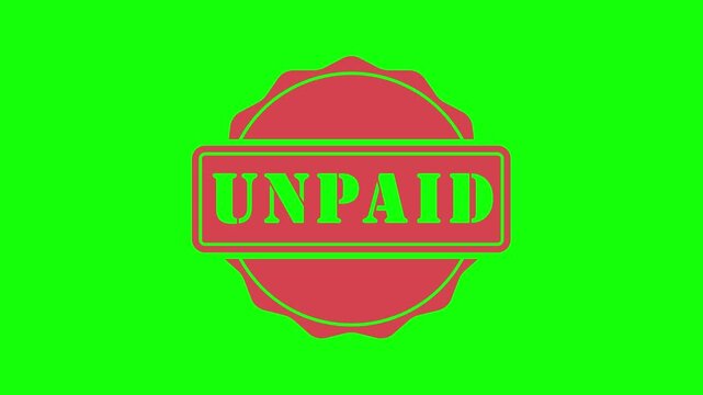 Animated "Unpaid" status indicator in different graphic styles, perfect for financial, billing, or debt-related videos.